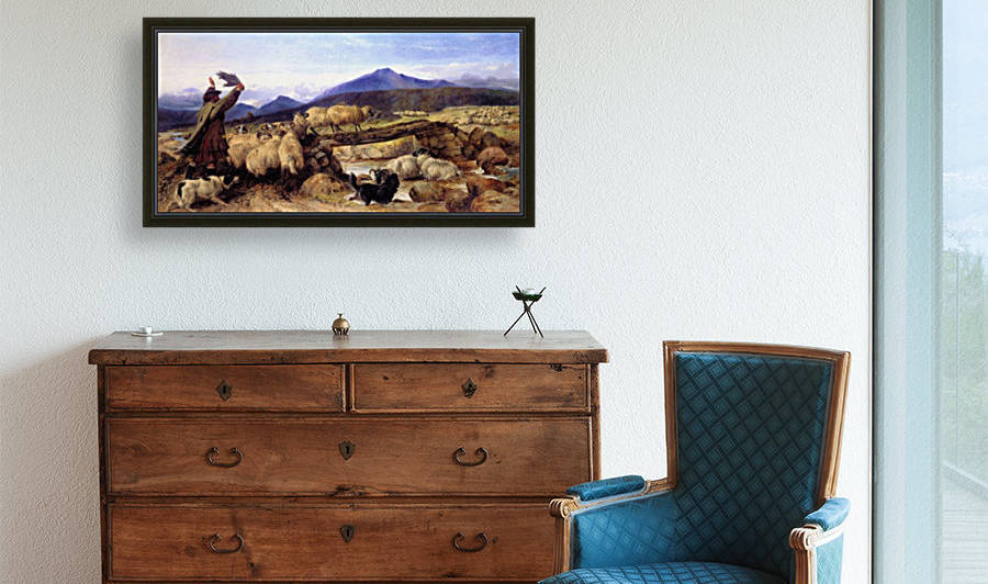Crossing the mountains with sheep by Richard Ansdell