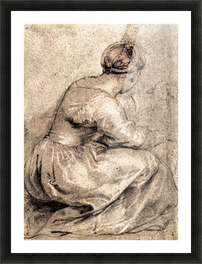 Sitting girl Picture Frame print