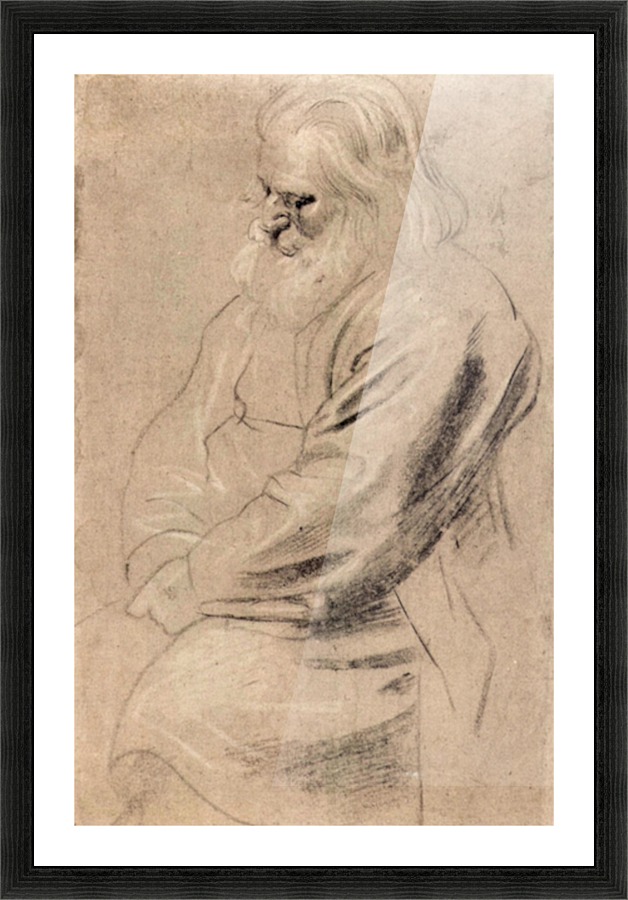 Sitting Greis Picture Frame print