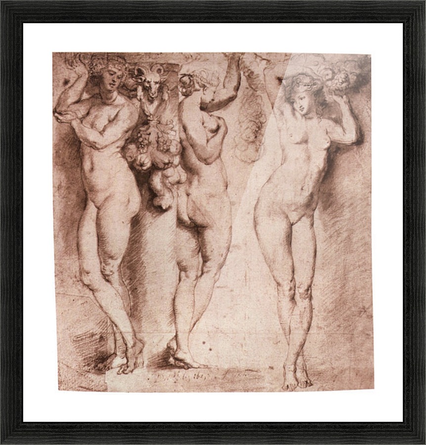 Three caryatids Picture Frame print