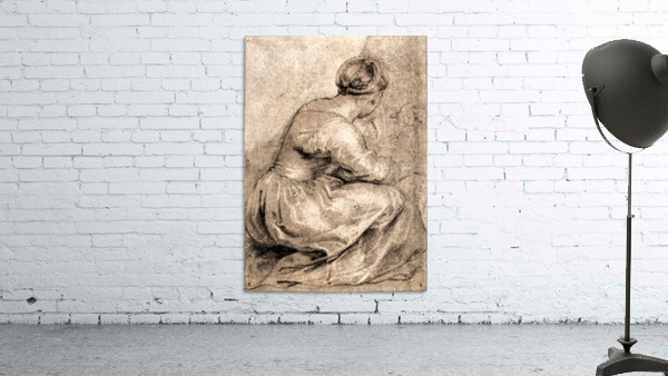 Sitting girl Wall Preview