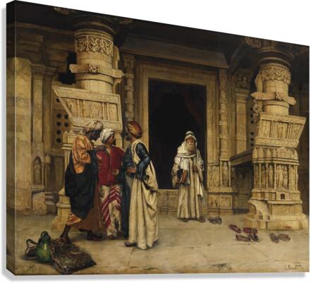 The chat outside a monument Canvas Print