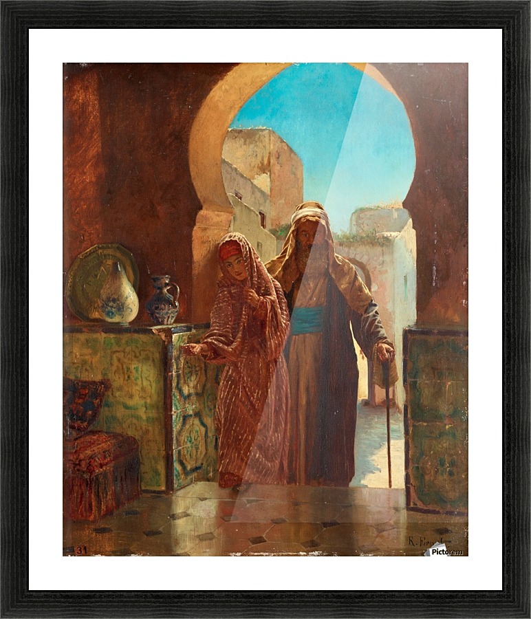 Entering the palace Picture Frame print