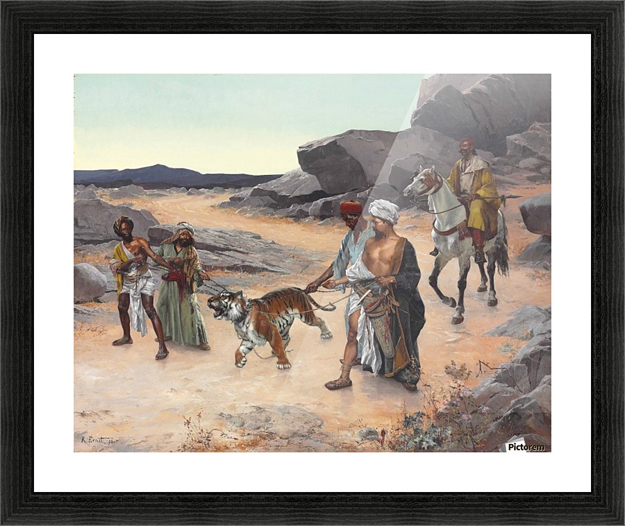 Return from the tiger hunt Picture Frame print
