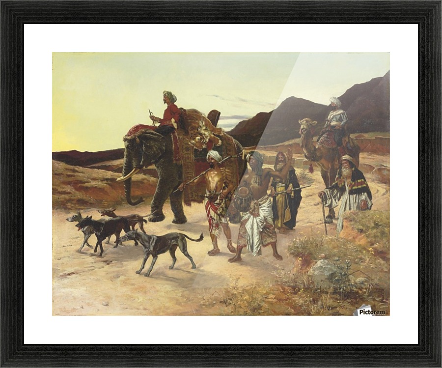The Tiger Hunt Picture Frame print