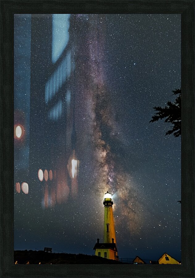 Milky Way Over Pigeon Point Light Picture Frame print