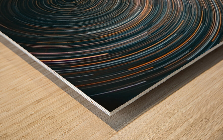 Clockwork Sky Wood print