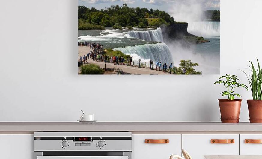 Visitors Admire the Stunning Beauty of Niagara Fa by Woodys Photos