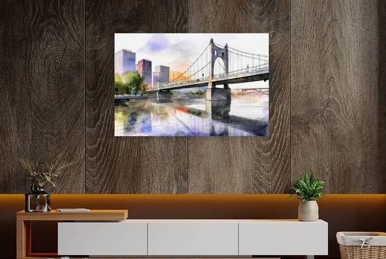 Stenciled Andy Warhol 7th Street Bridge in Pittsb by Woodys Photos