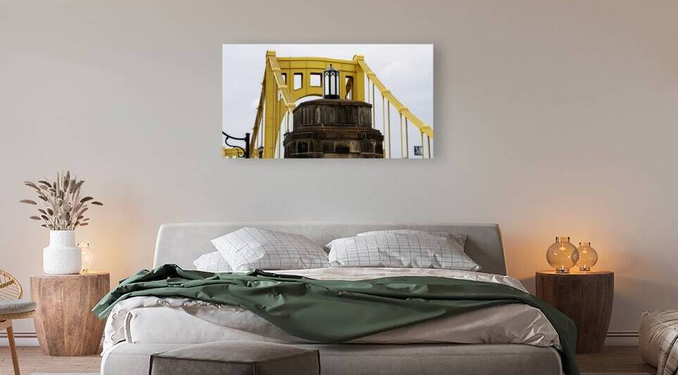 Beautiful Yellow Bridge With Ornate Light Fixture by Woodys Photos