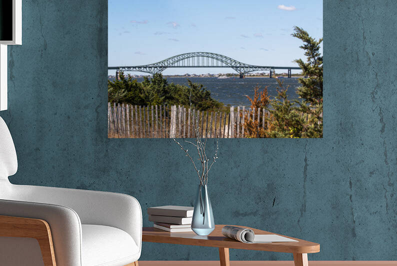 Robert Moses Bridge with white caps and fishi by Woodys Photos