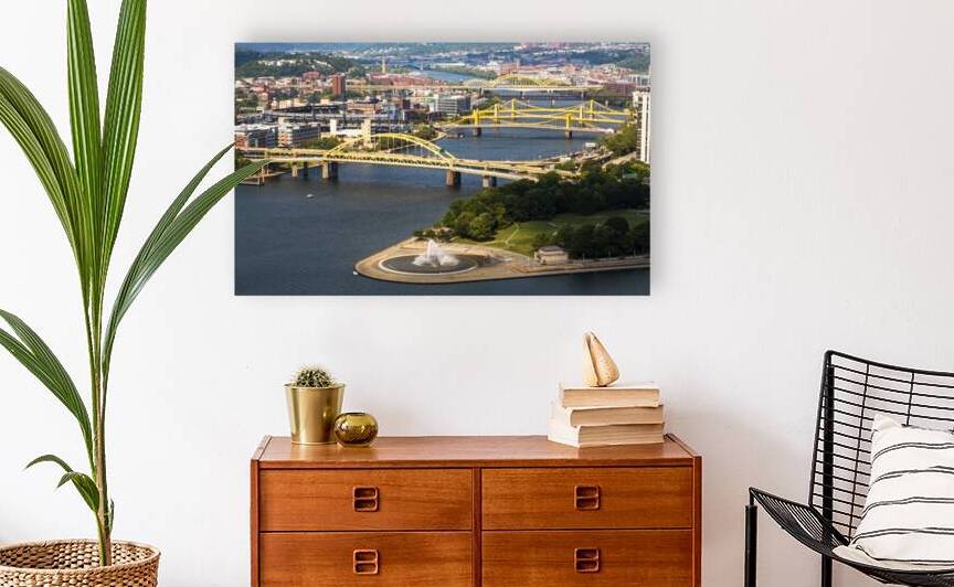 View of Point State Park and bridges in Pittsburg by Woodys Photos