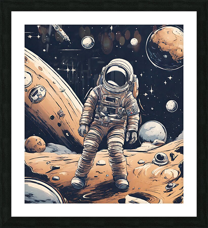 Human Astronaut Space Art Picture Frame print