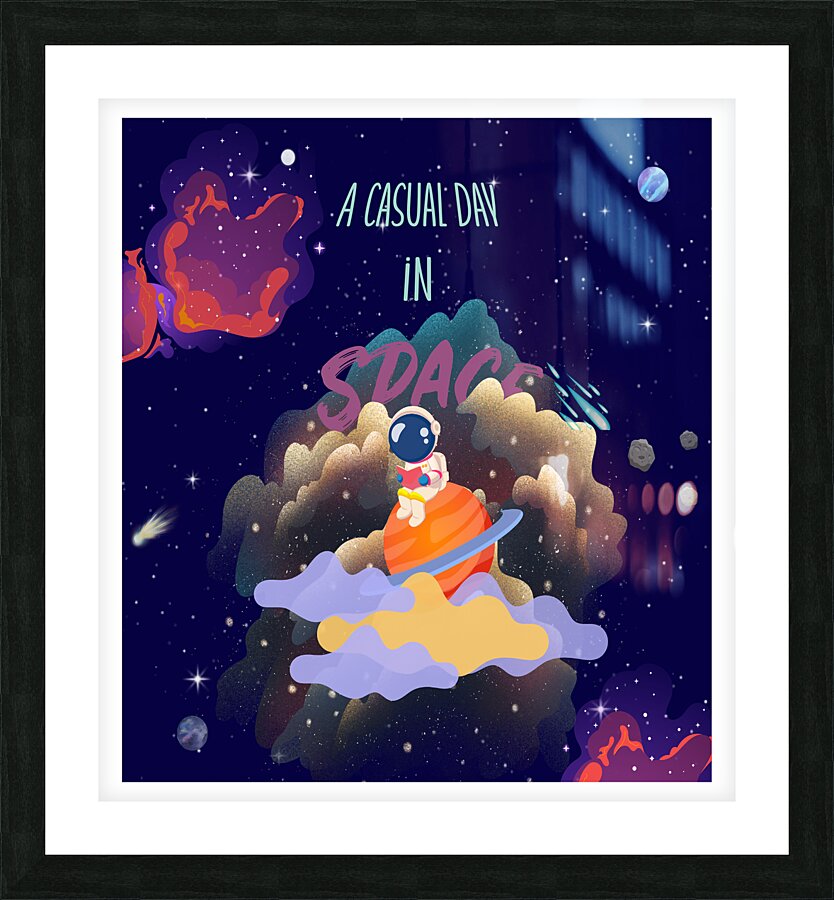 TEXT casual day in space Picture Frame print