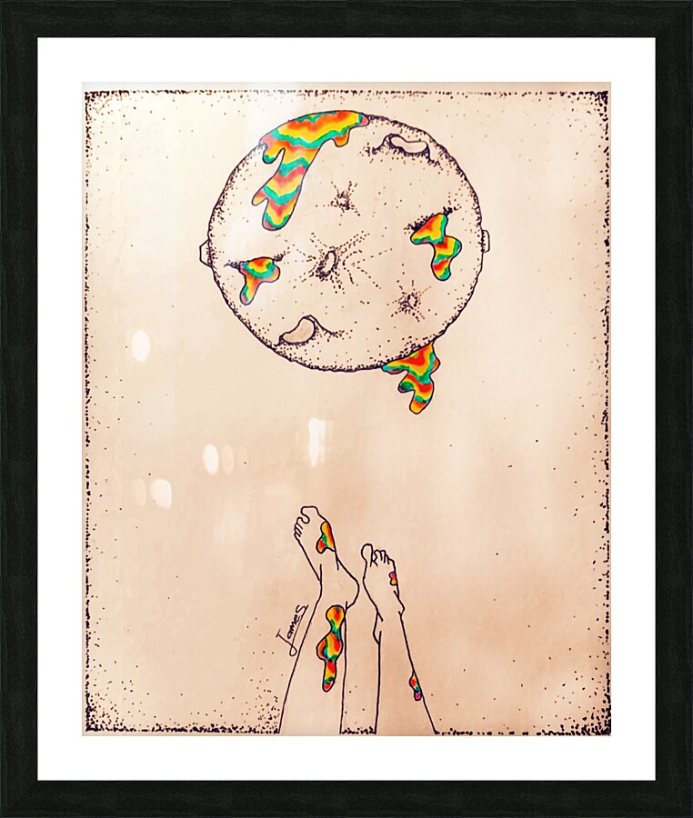 The Moon drips Picture Frame print