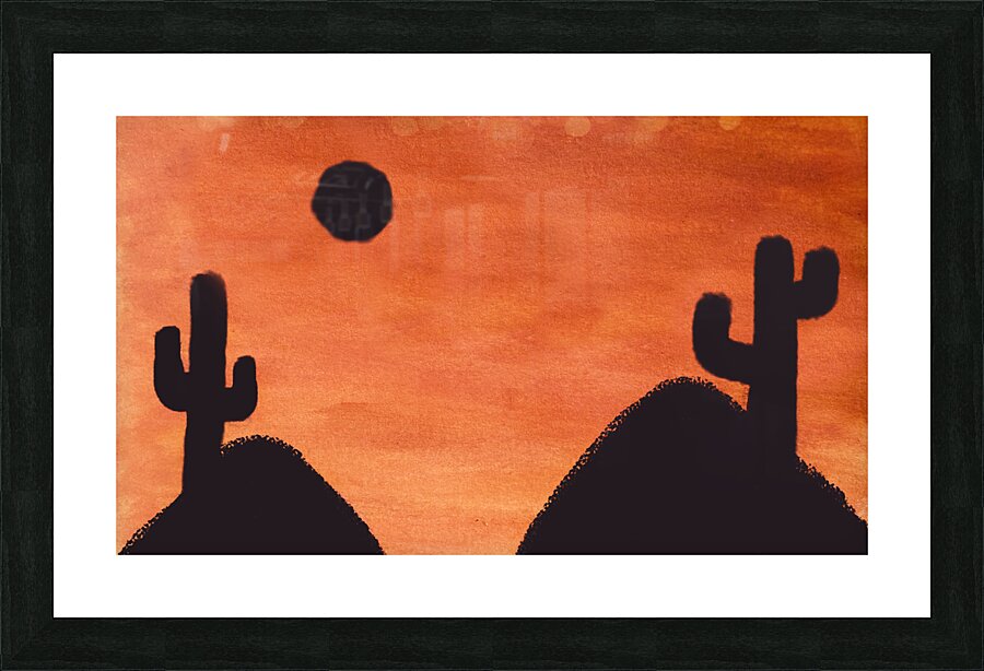 Orange Outback skies Kids Wallart  Picture Frame print