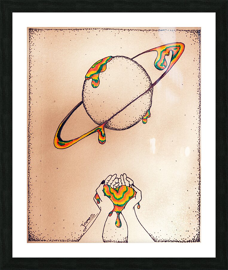 Ringed Planet Drips Picture Frame print