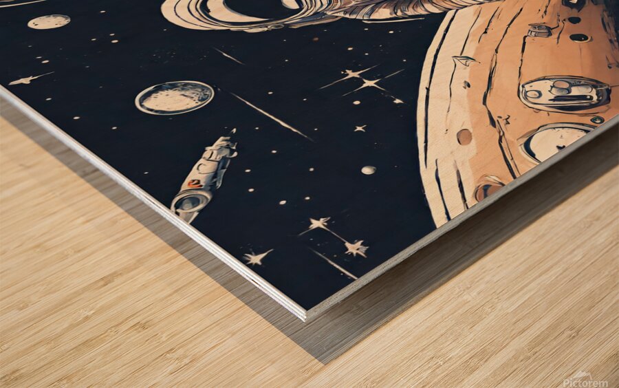 Human Astronaut Space Art Wood print