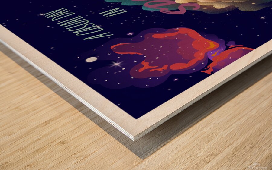 TEXT casual day in space Wood print