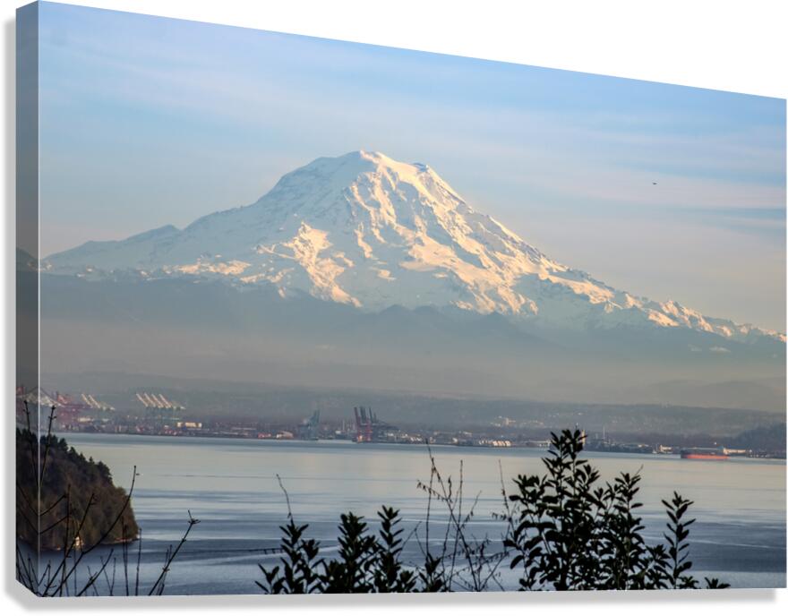 Mt Rainier over Tacoma  Canvas Print