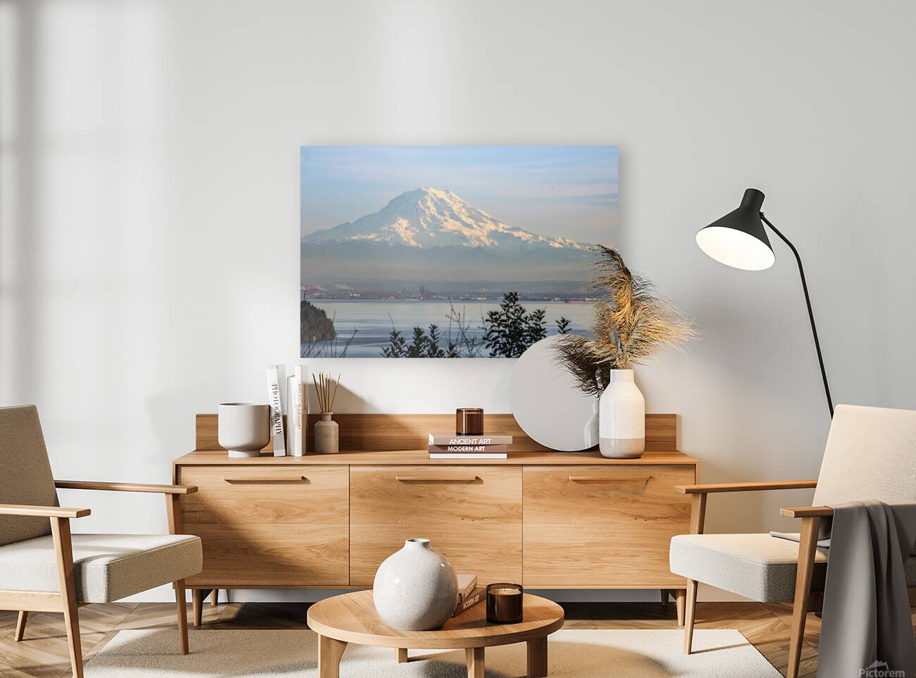 Mt Rainier over Tacoma  Reproduction
