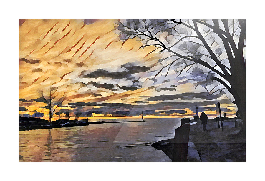 Sunset at the Bend 1 Picture Frame print