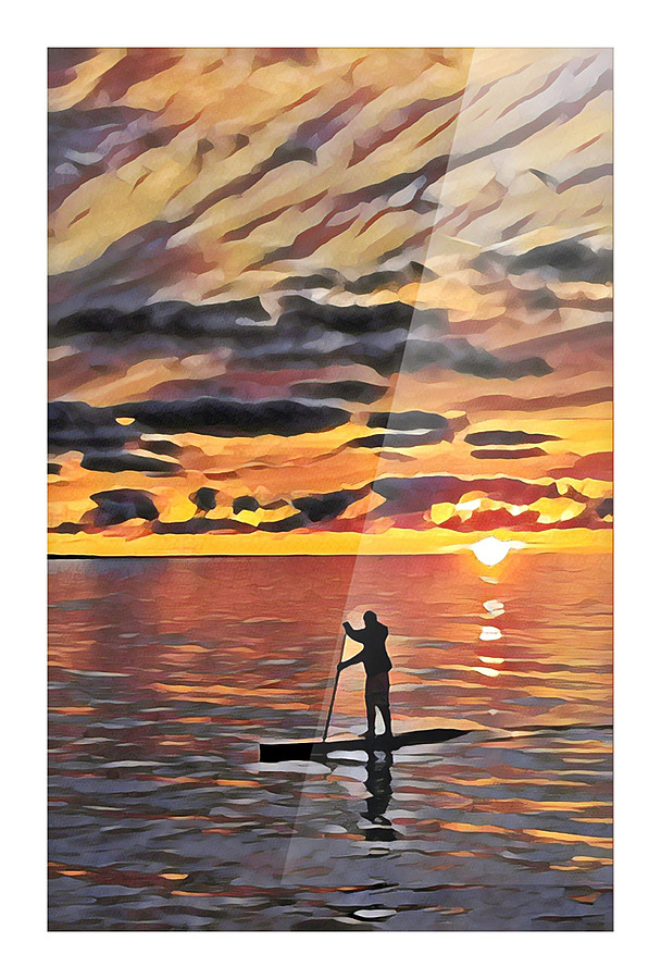 Sunset Paddleboard Picture Frame print