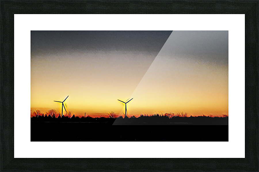 Dusk Turbines Picture Frame print