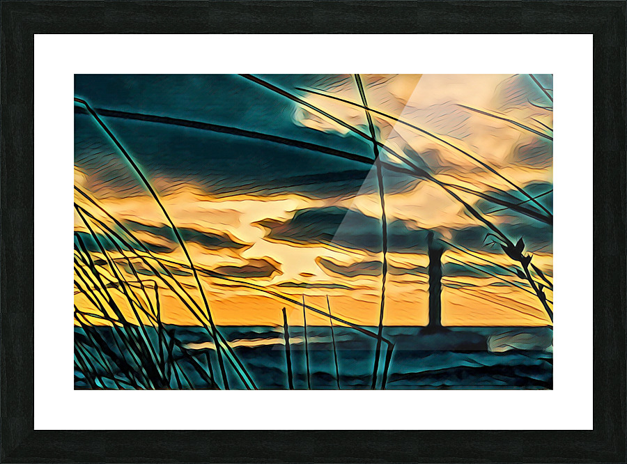 Lighthouse Sunset Picture Frame print