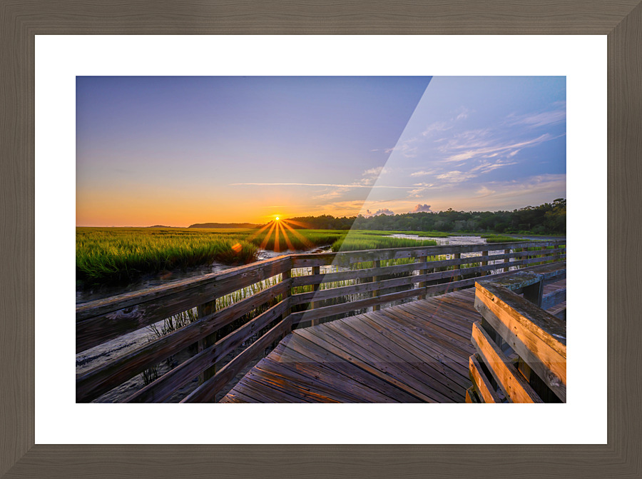 Board walk Sun Picture Frame print