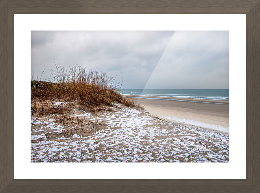 Beach Snow Picture Frame print