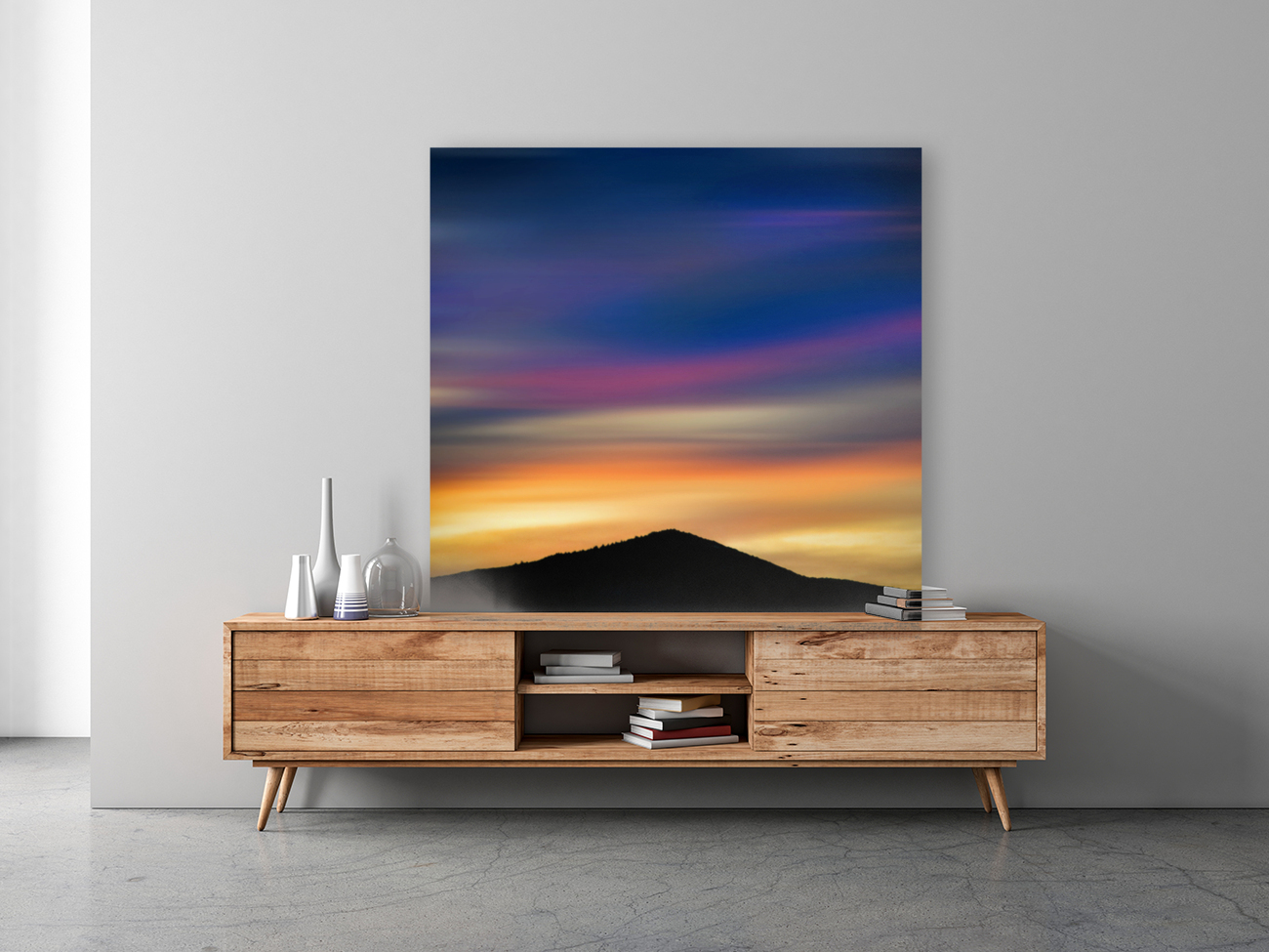 Yellow blue sunset Reproduction