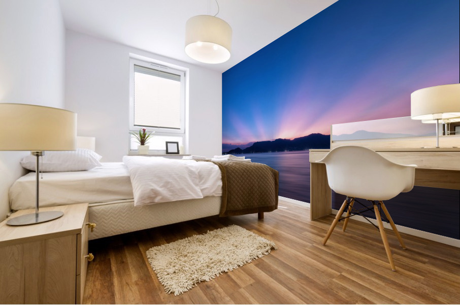 Sunset Over The Sea Mural print