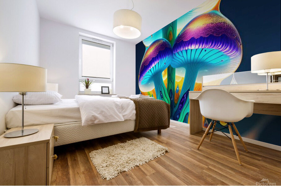 Vibrant Mushroom  Mural print