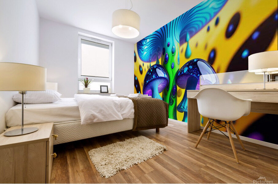 Mushroom drip Mural print