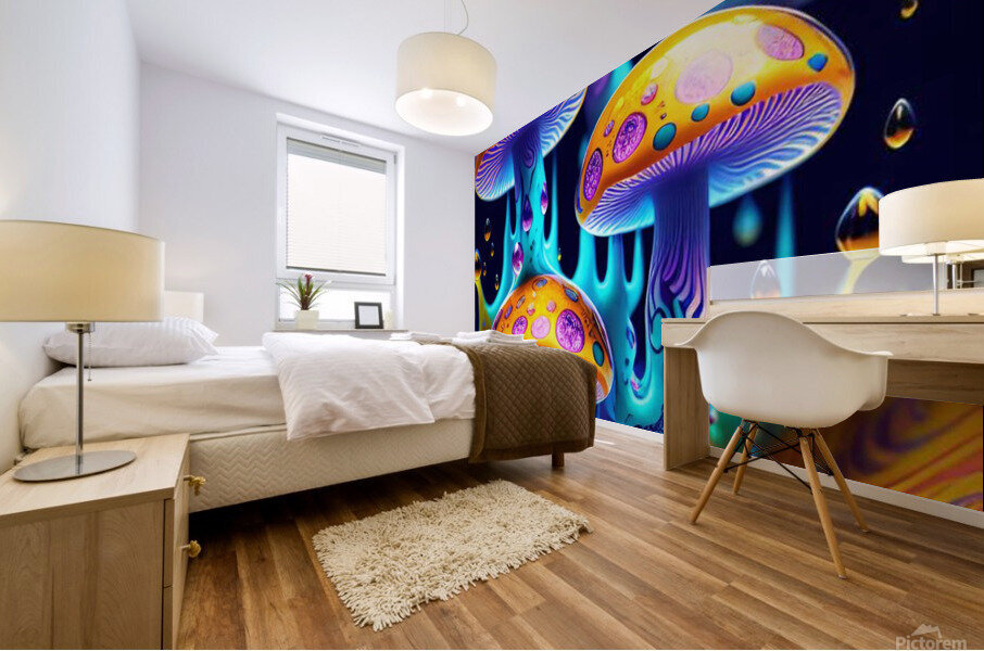 Mushroom Splash 2 Mural print