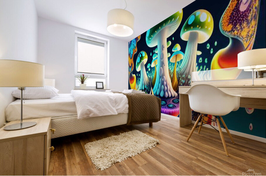 Mushroom bottle Mural print