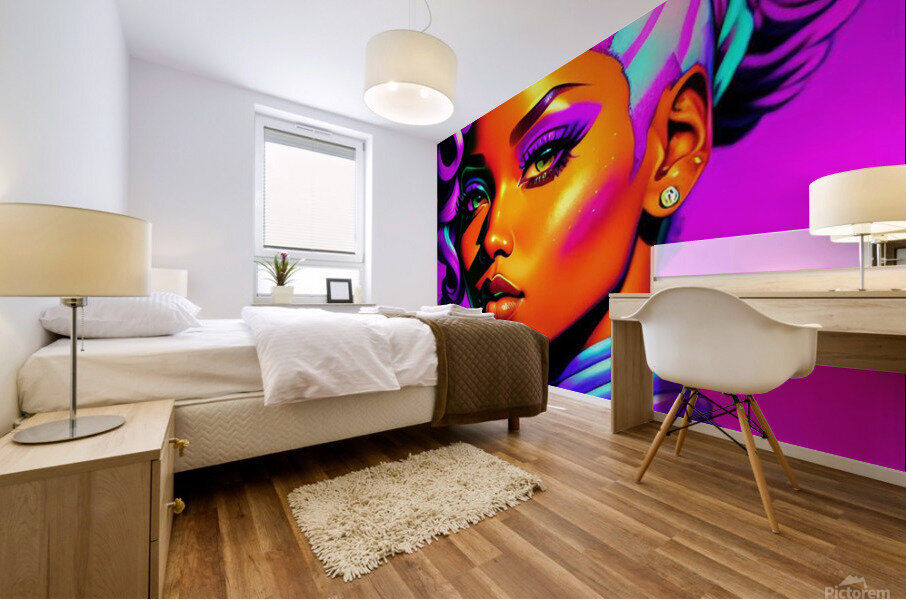 Futuristic Womann Mural print