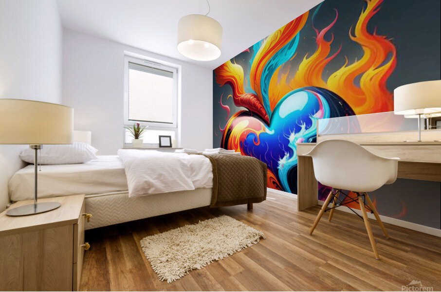 Smoking Heart Mural print