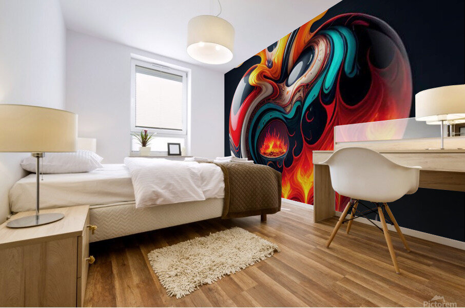 Fire Heart Mural print