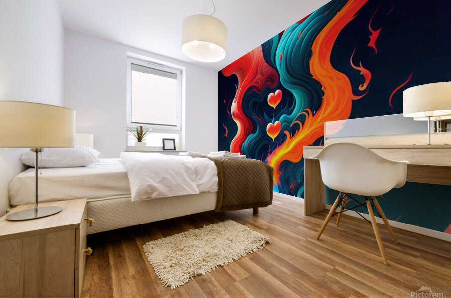 Fantasy on fire Mural print