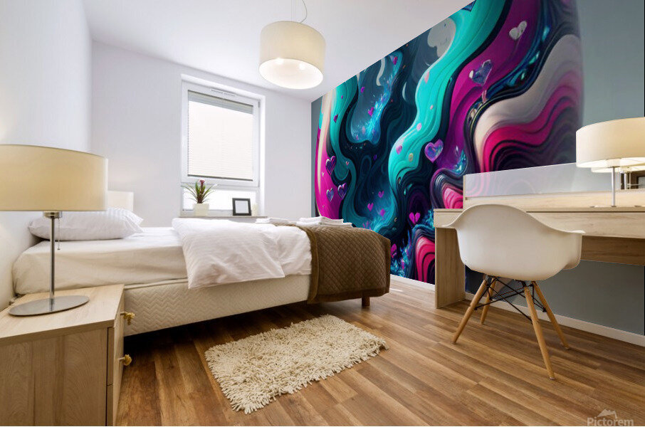 Cool Heart Vibes Mural print