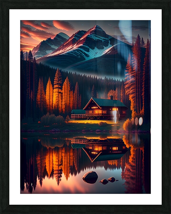 Lake cabin  Picture Frame print