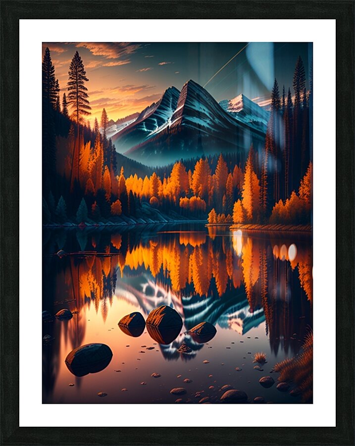 Mountain lake Picture Frame print