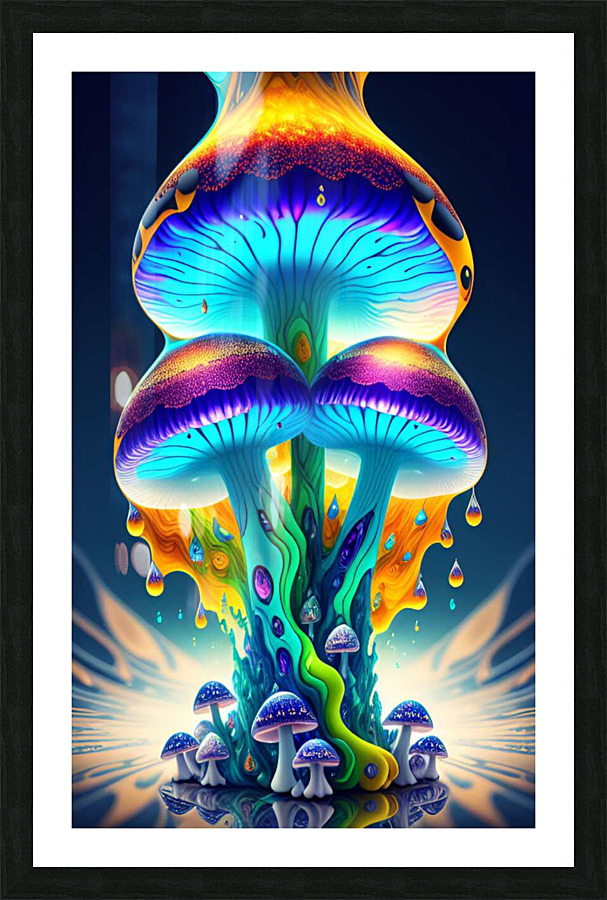 Vibrant Mushroom  Picture Frame print