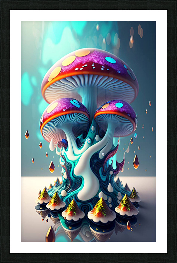 Cool Mushroom Picture Frame print