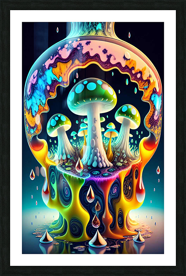 Mushroom bottle Picture Frame print