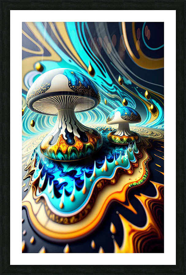 Mushroom melt Picture Frame print