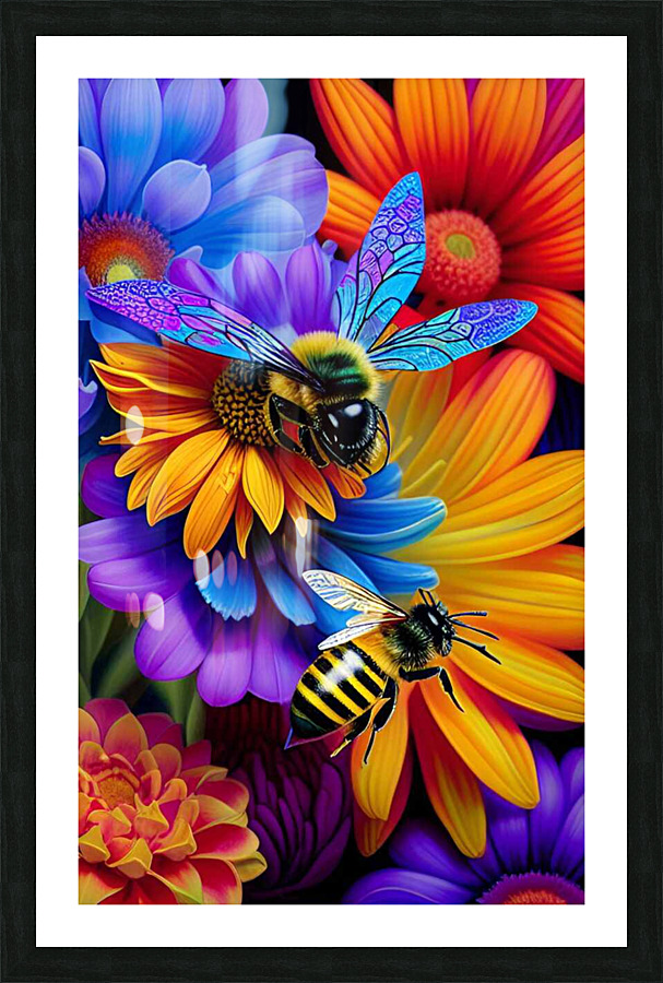 Spring Bees Picture Frame print