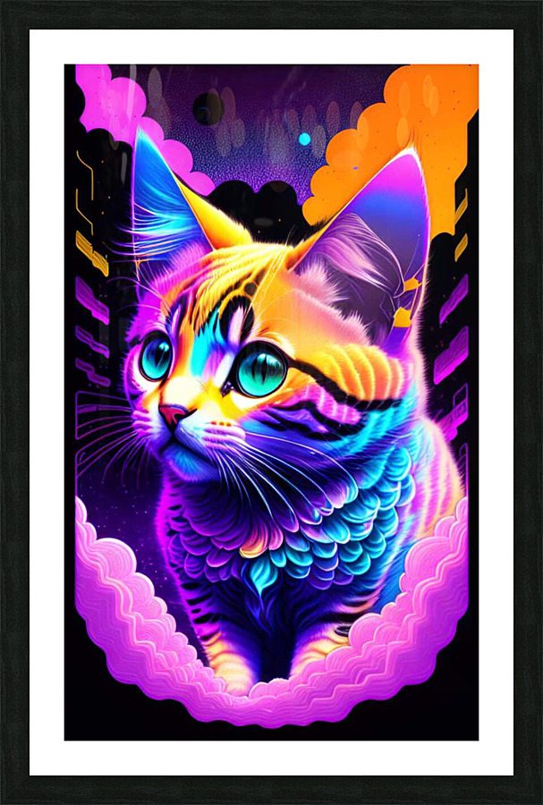 Cat Galaxy Picture Frame print